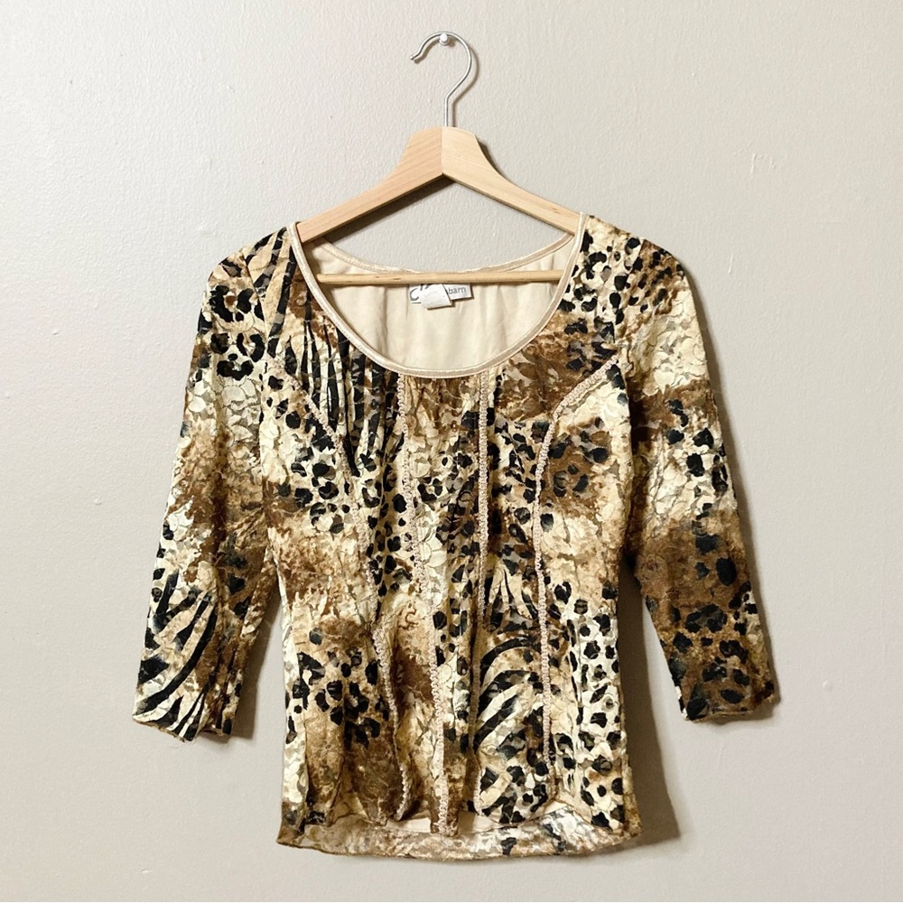 Vintage 90’s cheetah print Dressbarn brand blouse